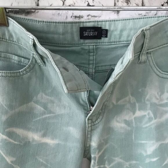 Kate Spade Saturday Ankle Jeans Acid Wash Seafoam Green NEW - Picture 4 of 10